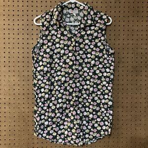 Basic Views Western Floral Shirt Cottagecore Tank Collared Medium Retro Cowgirl